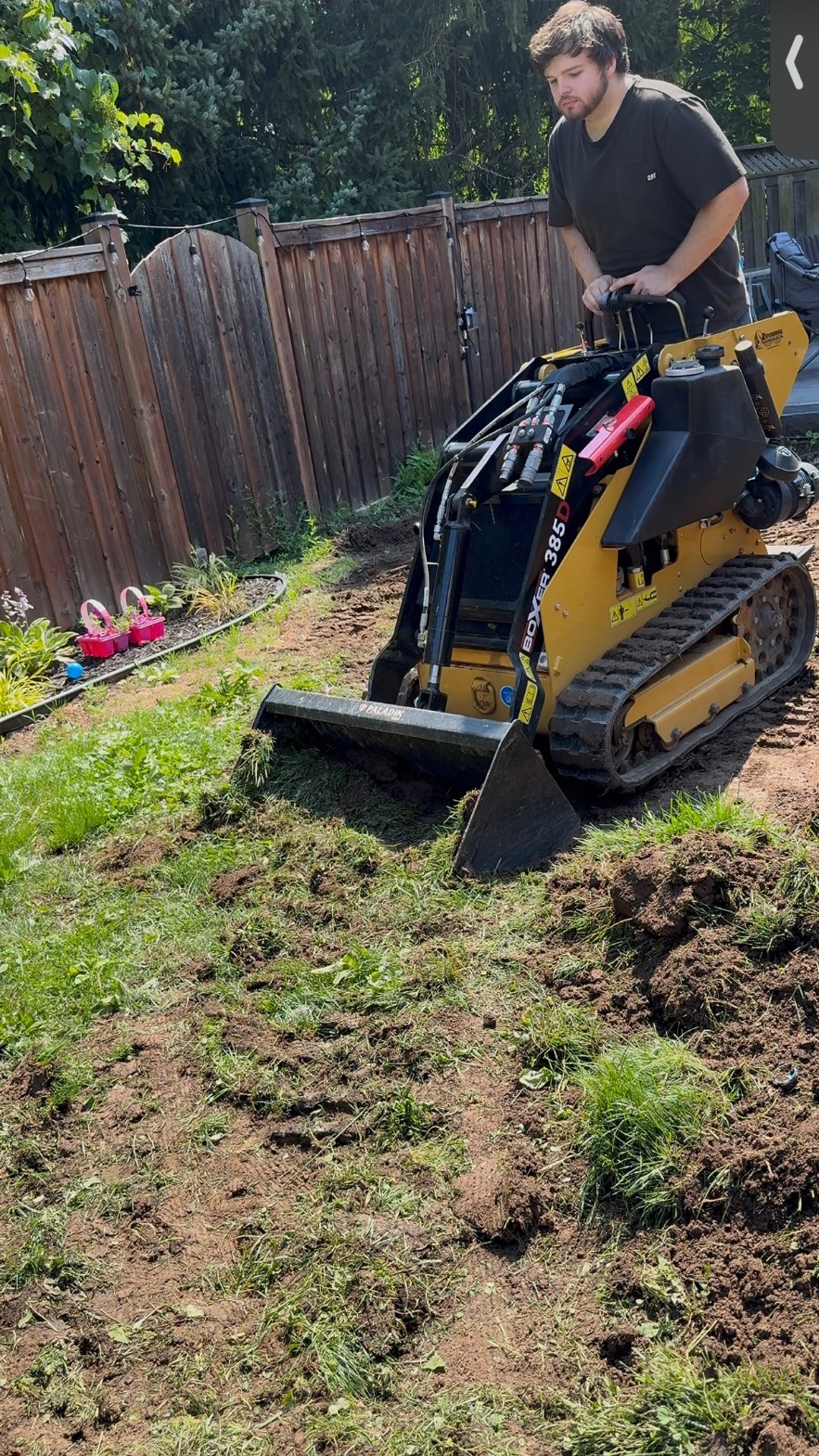 CBR crew removing sod with a compact track loader